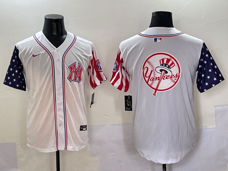 Men New York Yankees Blank White a generation of national flags Jointly Name 2025 Nike MLB Jersey style 35->new york yankees->MLB Jersey